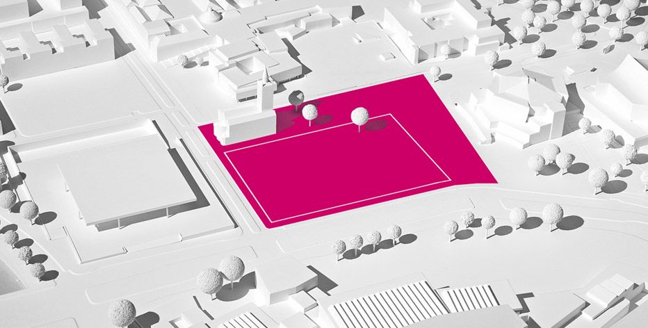 The competition site for the ideas competition also included the area around St. Matthäus (adapted photo)